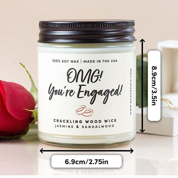 NWT Wool + Pepper Co. OMG YOU’RE ENGAGED Soy Wood Wick Candle - Picture 4 of 5